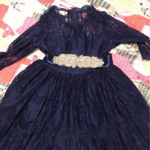 Trish Scully Girls Navy Dress